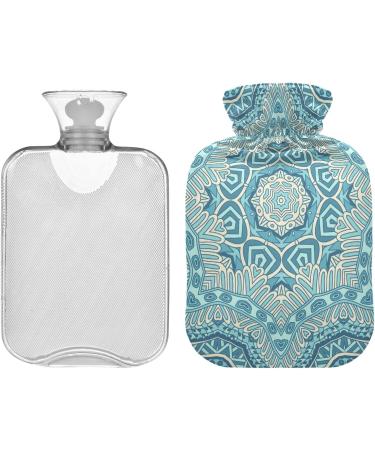 NAANLE Hot Water Bottle with Lid - Snowflakes Paisley Mandala | 1L Heat Bottle for Pain Relief & Therapy - Buy Online on GoSupps.com