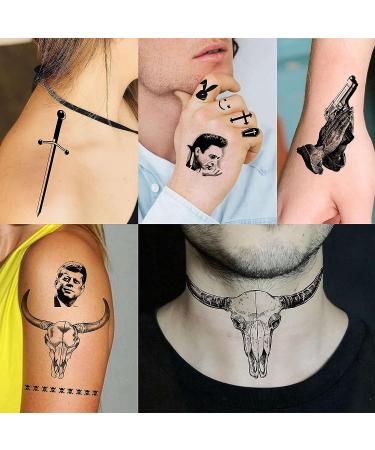 Rejaski 5 Sheets Large Post Malone Temporary Tattoos - Halloween Fake Face & Barbed Wire Rapper Tattoo Sticker Set for Men Women Adults - Buy Online on GoSupps.com