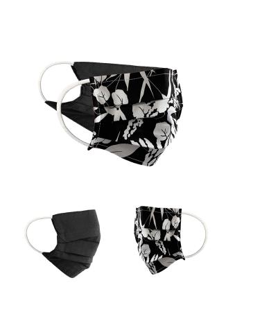 BAF Community Masks 2 via Pack Set Unisex makeshift mask Wendbar Mundschutz Mund and nose protection turning mask with motif cotton bci washable 1 piece (2-pack) black/white-16