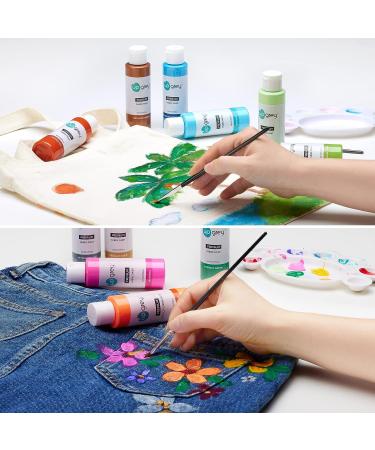 Fabric Paint Set - 40 Colors 2oz Soft Permanent Textile Paint with 6 Brushes & Palette - Washable Art Supplies for Clothes, Canvas, T-shirt, Jeans, Shoes, Bags - DIY Projects (60 ml/2fl oz) - Buy Online on GoSupps.com