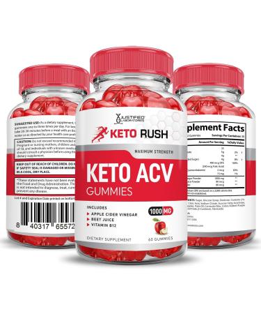 (5 Pack) Keto Rush Keto ACV Gummies Advanced Formula 1000MG Keto Rush Keto Gummies Apple Cider Vinegar Boost Formulated with Pomegranate Beet Juice Powder B12 Vegan Non GMO 300 Gummys 60 Count (Pack of 5) - Buy Online on GoSupps.com