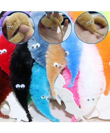 Happy Will 64 Pcs Worm on String Fuzzy Wiggly Funny Toys for Kids Cat - Carnival Party Favors, Random Colors - Buy Online on GoSupps.com