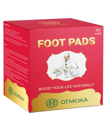 QiMOXA Upgraded Foot Pads-Nature Pads for Foot Care-Highly Effective Odor Remover Patches- Boost Immunity-Improve Energy and Relaxation-60PCS-2 in 1 Pad