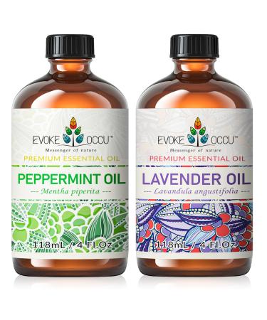 EVOKE OCCU Peppermint Essential Oil and Lavender Essential Oil - 4 Fl Oz