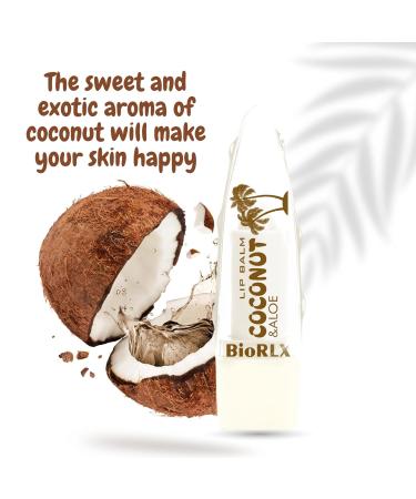 BioRLX Coconut Oil Lip Balm - Natural Hydration with Coconut s Nourishing Properties for Everyday Lip Care (Three Lip Balm) (Coconut 0.12 Ounce (Pack of 3)) - Buy Online on GoSupps.com