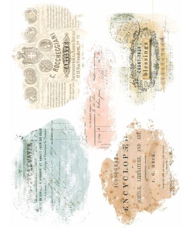 Script Pieces Overlay Rice Paper  8 x 10.5 inch - 6 x Different Printed Mulberry Paper Images 30gsm Visible Fibres for Decoupage Crafts Mixed Media Collage Art - Buy Online on GoSupps.com