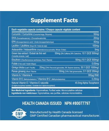Neuro Booster Brain Support Supplement - Synergetic Mental Energy and Focus Supplement with Vitamins for Cognitive Enhancement - Mind and Memory Supplement for Brain Health 90 Capsules - Buy Online on GoSupps.com