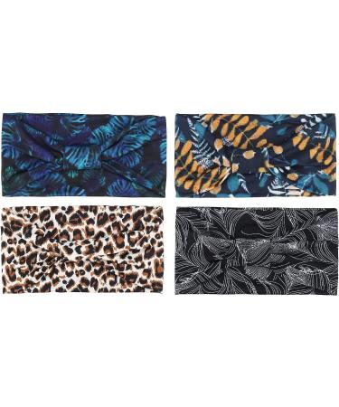 Purefitinsoles Wide Headbands for Women - Non Slip African Thick Headbands - 4 Pack Sweat Bands for Yoga and Workout Fashion (AB-5) - Buy Online on GoSupps.com