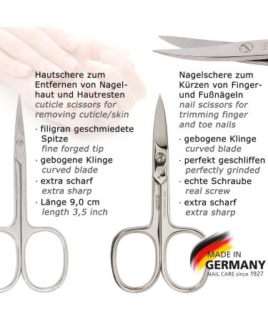 Three Swords 8-Pcs Manicure Set 'Roma' | High-Quality Nail Care in White-Black Synthetic Leather Case | Includes Nail Scissors Clippers Tweezers & Glass Files - Buy Online on GoSupps.com