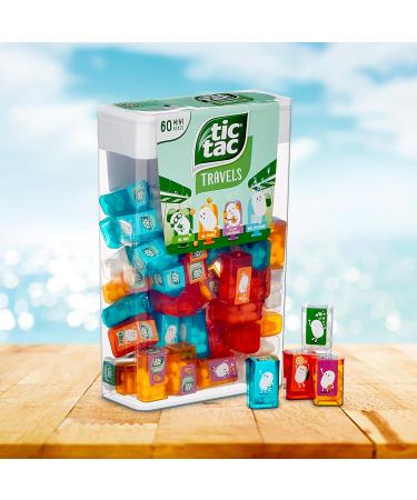 Tic Tac Travels Set: 3 large boxes with 60 mini boxes of 3.8 g each in fruit & mint flavours - ideal for travelling for treats and as a creative gift idea - Buy Online on GoSupps.com