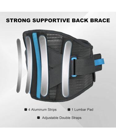 Back Brace for Lower Back Pain - Lumbar Support with Adjustable Straps for Lifting Herniated Disc Sciatica & Scoliosis | Fits L/XL (29.5-37.5) - Gray - Buy Online on GoSupps.com