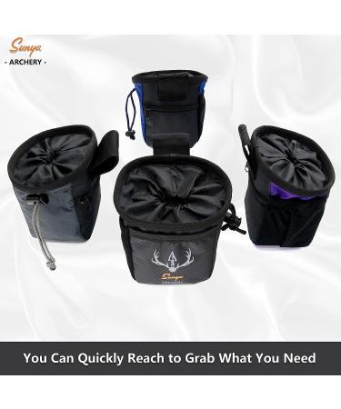 SUNYA Archery Bow Release Pouch | Finger Tab Bag - Multiple Pockets for Archery Accessories | Fits Arrow Quiver Belt - Quick Drawstring Closure (Black) - Buy Online on GoSupps.com