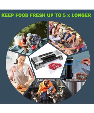 Potane Precision Vacuum Sealer Machine Pro with Built-in Cutter and Bag Storage | Auto&Manual Options | 2 Food Modes | Includes 2 Bag Rolls | Compact Design - Buy Online on GoSupps.com