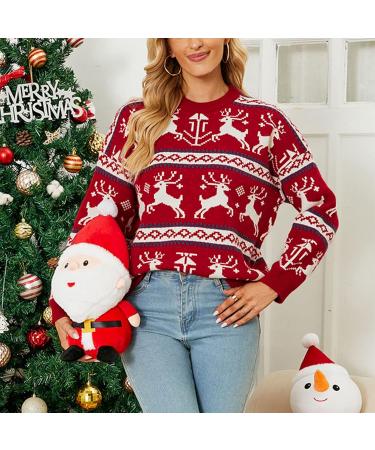 Unisex Ugly Christmas Sweater with Reindeer Pattern - Cozy Long-Arm Knit Hoody for Women & Men - Perfect Winter Holiday Fashion - Buy Online on GoSupps.com