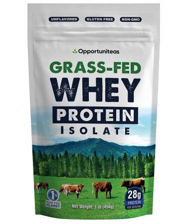 Grass Fed Whey Protein Powder Isolate - Unflavored - Low Carb Keto & Paleo Diet Friendly - Pure Grass-Fed Protein for Shakes, Smoothies, Drinks & Recipes- Non GMO & Gluten Free - 1 Pound Unflavored 1 Pound (Pack of 1)