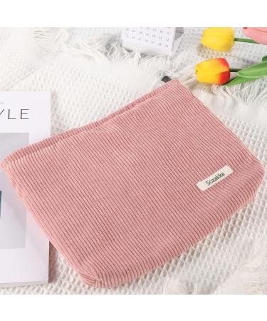 Pink Velvet Makeup Bag - Mini Canvas Toiletry Pouch for Women & Girls - Buy Online on GoSupps.com
