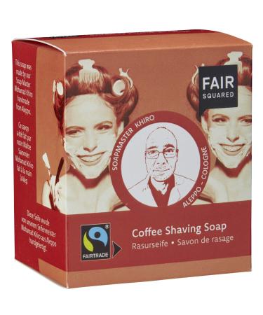 FAIR SQUARED Shaving Soap for Coffee, Shea, Babasu and Coconut, 2 x 80g Tablets Black, Medium