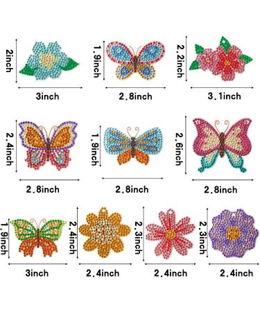 20pcs Butterfly and Flower DIY Diamond Keychain Decoration Kit - Cute 5D Handmade Ornaments Craft for Kids - Buy Online on GoSupps.com