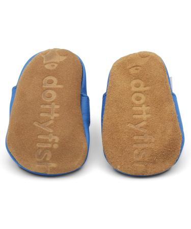 Dotty Fish Soft Leather Baby Shoes | Toddler Sandals | Non-Slip Suede Soles | Sky Blue | 0-6 Months to 3-4 Years - Buy Online on GoSupps.com