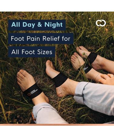 Buy Copper Compression Arch Support Sleeves for Plantar Fasciitis - Pain Relief Brace for Wider Feet - 1 Pair - Plus Size - Black - Buy Online on GoSupps.com