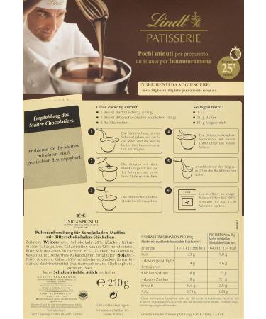 Lindt & Spr ngli Fine Baking Muffins Mix - Lactose-Free 8 Portions (2 x 210g) | International Shipping Available - Buy Online on GoSupps.com