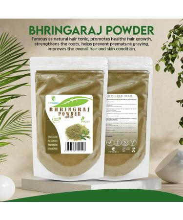 Bhringraj Powder - 100% Pure Eclipta Alba for Hair Loss Gray Hair & Skin Health | 100G Organic Herbal Remedy - Buy Online on GoSupps.com
