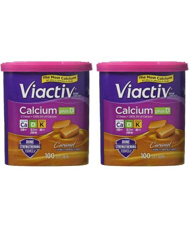 Viactiv Calcium Plus Vit D & K Soft Chews Caramel - 100 ct Pack of 2 - Buy Online on GoSupps.com