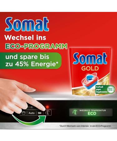Somat Gold Dishwasher Tabs (22 Tabs) - Powerful Cleaning for Spotless Dishes at Low Temperatures | Extra Strength Dishwasher Flushing Tabs - Buy Online on GoSupps.com
