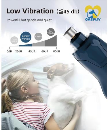 Casfuy Dog Nail Grinder Quiet - 6-Speed Pet Nail Grinder with 2 LED Lights - Buy Online on GoSupps.com