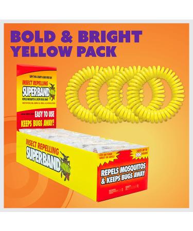 Superband Mosquito Repellent Bracelets - Pack of 25 - Natural, Long-Lasting, Deet-Free Bug Repellent for Adults & Kids - Waterproof, Individually Wrapped - Yellow - Buy Online on GoSupps.com