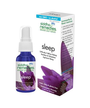 Siddha Remedies Sleep Aid Spray for Adults & Children | Induces Natural Sleep by Releasing Stress & Worry | 100% Natural Homeopathic Remedy with Cell Salts & Flower Essences for Deep Restful Sleep