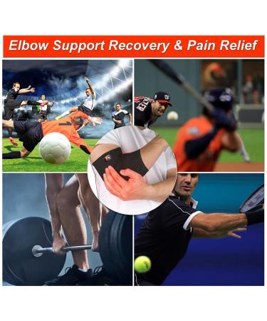 Elbow Support Sleeve Brace - Antislip Arm Support for Tennis & Golfers Elbow Arthritis Tendonitis Relief | Unisex (M-L) - Pain Relief & Comfort - Buy Online on GoSupps.com