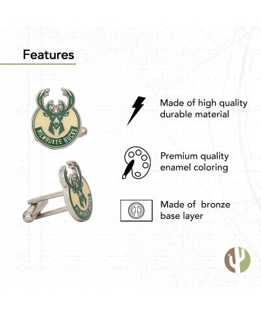 Milwaukee Bucks NBA Logo Cufflinks - Official Team Formal Wear - Buy Online on GoSupps.com