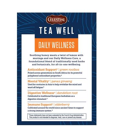 Celestial Seasonings Daily Wellness Herbal Tea - Organic Honey Lemon, Caffeine Free, 12 Bags - Buy Online on GoSupps.com