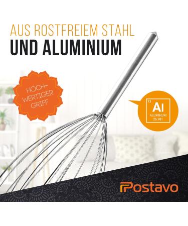 Postavo Head Massage Spider - 20-Finger Relaxation Device for Improved Blood Circulation - Ergonomic Stainless Steel Scalp Massage Brush - Buy Online on GoSupps.com