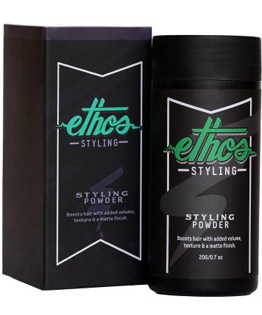 Ethos Styling Texture Powder - Texturizing & Mattifying Hair Powder for Men - Grooming, Volumizing & Hair Styling Products for Extra Volume, Control & Strong All-Day Grip - Matte, Wavy Finish - 20g