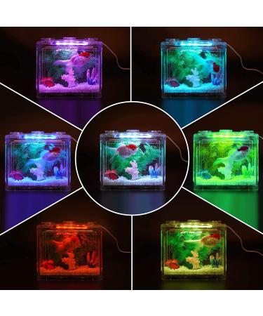 Stackable Betta Fish Tank Kit with LED Lighting - 3/5 Gallon Aquarium Set for Reptiles and Insects - Buy Online on GoSupps.com