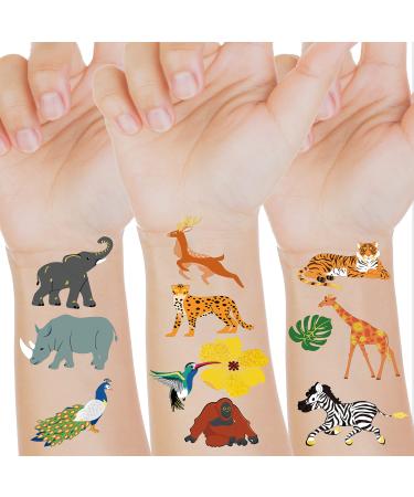 Jungle Animal Party Supplies Zoo Animal Temporary Tattoos-56 Style Safari Theme Birthday Party Decorations Favors