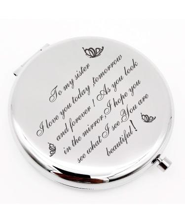 Warehouse No.9 Inspirational Personalized Travel Pocket Compact Pocket Makeup Mirror Gift for Sister Best Friend Birthday Christmas Graduation Gift