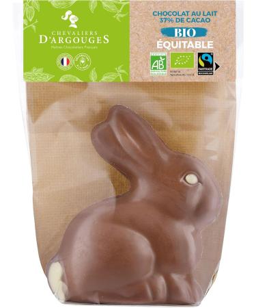 CHEVALIERS D'ARGOUGES French Master Chocolatiers - Milk chocolate rabbit bag 37% organic/fair trade cocoa - Easter mold - 70g - Buy Online on GoSupps.com