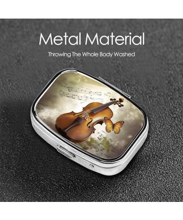 Buy Butterfly & Cello Print 2 Compartment Pill Case | Cute Travel Pill Organizer for Pocket & Purse - Ideal Gift - Buy Online on GoSupps.com