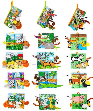 Crinkle Books for Babies | 3 Cloth Books for Newborns | 6-12 Months | Touch and Feel Tails | Sensory Fabric Activity Book - Buy Online on GoSupps.com