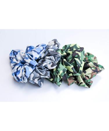 Happie Hare Cotton Rounds Elastic Hair Bands - Camo Scrunchies (4 Pack) | Girls Hair Accessories & Gifts for Women - Buy Online on GoSupps.com