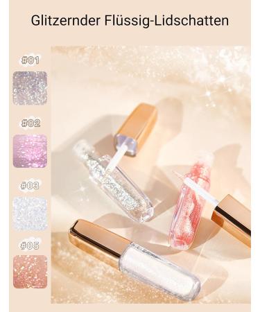  Erinde Erinde Glitter Liquid Eyeshadow with fine glitter 2 in 1 eyeshadow and liquid eyeliner long-lasting and waterproof quick-drying and smudge-proof vegan and - Buy Online on GoSupps.com