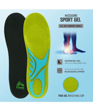 RBX Massaging Sport Gel All Day Comfort Insoles Full Length for Men 8-12 Volt - Buy Online on GoSupps.com
