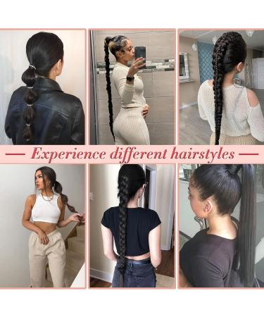 Kachanaa 30 Inch Long Braided Ponytail Extension for Women in 1B-Black - Buy Online on GoSupps.com
