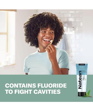 Natean Clean + Whiten Fluoride Whitening Toothpaste - Clean Mint 4.7 Oz Tube - Buy Online on GoSupps.com