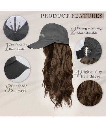 Women's AISI BEAUTY Hat Wig with Synthetic Long Wavy Hair - Adjustable Baseball Cap with Hair Extensions - Buy Online on GoSupps.com
