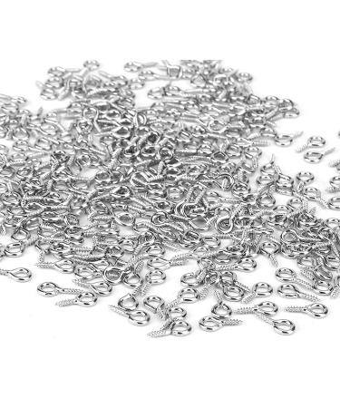 500PCS Small Screw Eye Pins 4x8mm for Jewelry Making - Mini Metal Hoop Pegs for DIY Art - Silver Eye Hooks for Bracelet Connectors - Buy Online on GoSupps.com