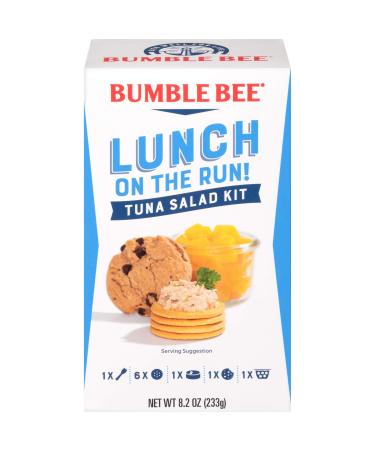 Bumble Bee Lunch On The Run Tuna Salad with Crackers Kit, 8.2 oz (Pack of 4) - Ready to Eat, Includes Crackers, Cookie & Peaches - Wild Caught Tuna - Shelf Stable & Convenient Source of Protein Tuna Salad Kit